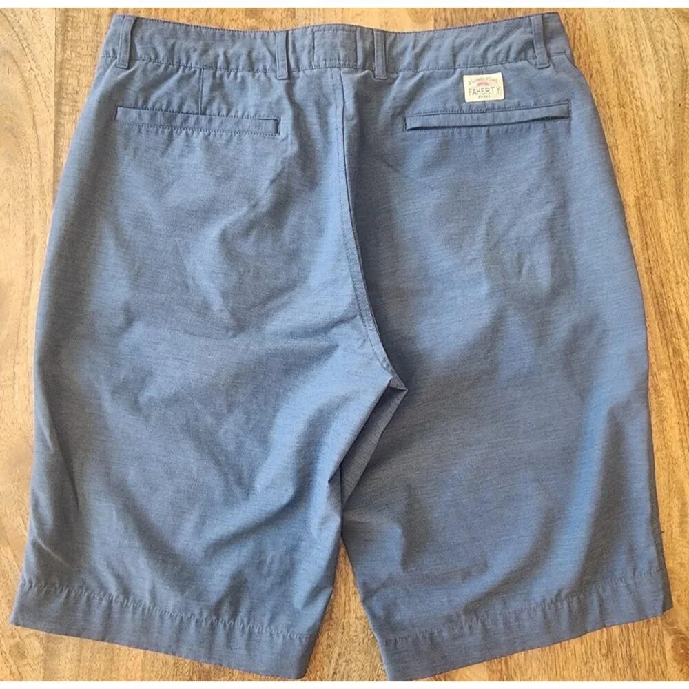 Faherty Allday Shorts Mens 33 Blue Chino Casual Lightweight Summer Pockets